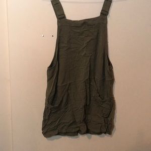 Olive Green Overall Dress